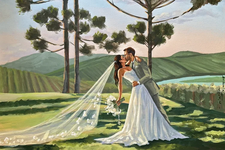 Inovação nos casamentos: Marina Marques faz pintura  em aquarela durante cerimônias (Marina Simoni/Divulgação)