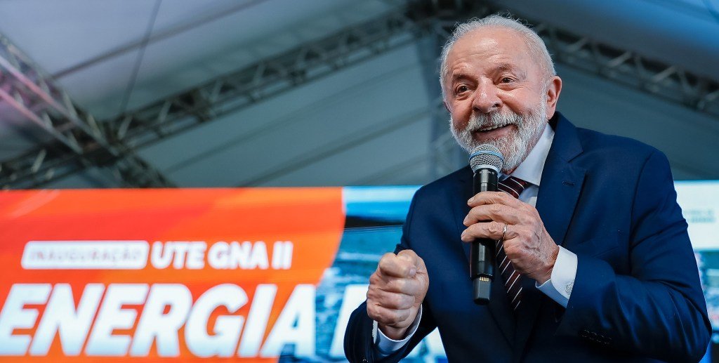 Presidente da República, Luiz Inácio Lula da Silva, durante a Cerimônia de Inauguração da Usina Termelétrica GNA II, no Porto do Açu. Centro de Visitantes do Porto do Açu – São João da Barra (RJ).