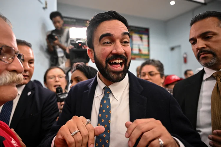 Zohran Mamdani, Democratic candidate for mayor, leaves a press conference celebrating his primary victory with leaders and members of the citys labor unions on July 2, 2025 in New York. Mamdani defeated Cuomo by 12 points, crossing 50% after just 3 rounds and receiving the most votes in a Democratic primary for NYC Mayor in 36 years. (Photo by ANGELA WEISS / AFP)