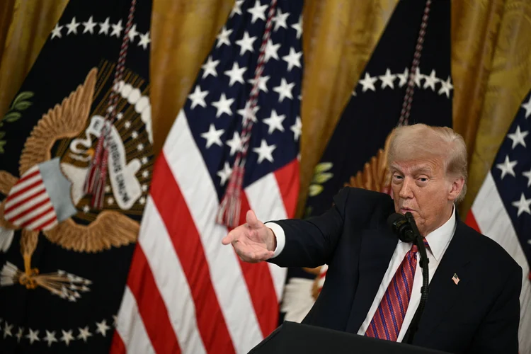 Donald Trump, presidente dos EUA, que impôs tarifas ao Brasil (Brendan Smialowski/AFP)