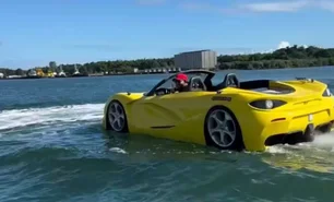 Imagem referente à matéria: Carro 'aquático' viraliza nas redes ao registrar 80km/h