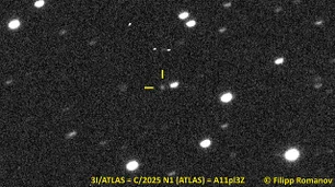 Imagem referente à matéria: Viajante alienígena? Entenda a jornada do cometa 3I/ATLAS pelo Sistema Solar