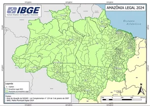 IBGE inverte Mato Grosso com Mato Grosso do Sul e omite o Acre em mapa da Amazônia Legal