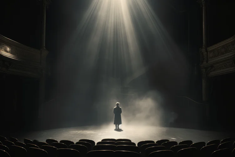 Pessoa numa arena de teatro vazia (Freepik)