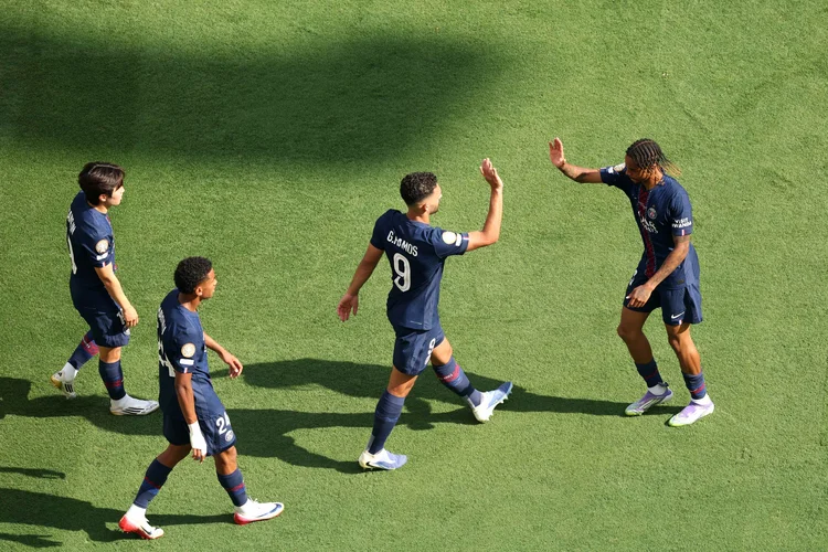 PSG: a equipe do técnico Luis Enrique destruiu o sonho americano do time de Xabi Alonso com uma atuação de gala no primeiro tempo (CHARLY TRIBALLEAU/AFP)