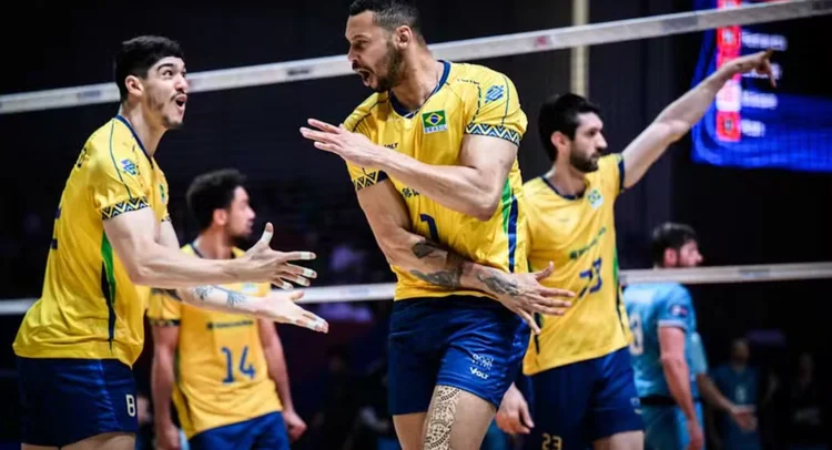 Os brasileiros conquistaram o bronze inédito na Liga das Nações (Divulgação)