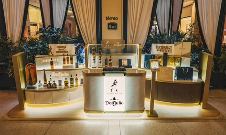 Pop up de Johnnie Walker Blue Label no shopping Cidade Jardim: degustações e experiências (Diageo/Divulgação)