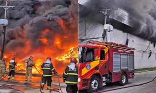 Imagem referente à matéria: Incêndio atinge há mais de 20 horas galpão de fábricas em Manaus e deixa grávida ferida