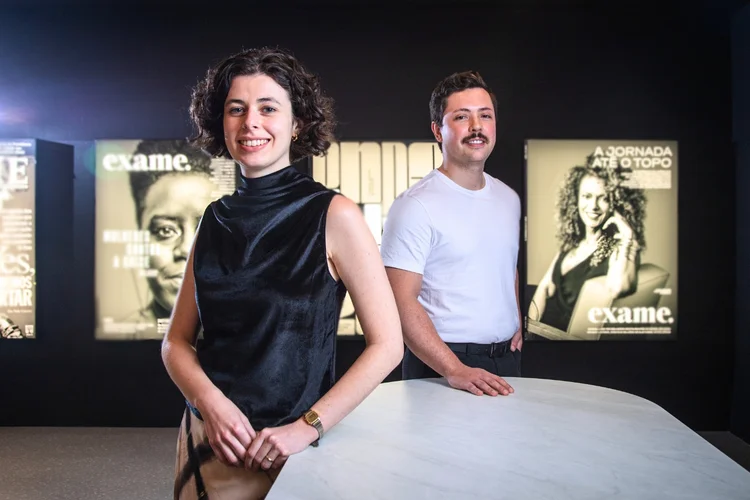 Júlia Storch e André Lopes: à frente do EXAME Core, novo núcleo digital dedicado à cobertura da economia do bem-estar, com foco em saúde, inovação e performance. (Leandro Fonseca /Exame)