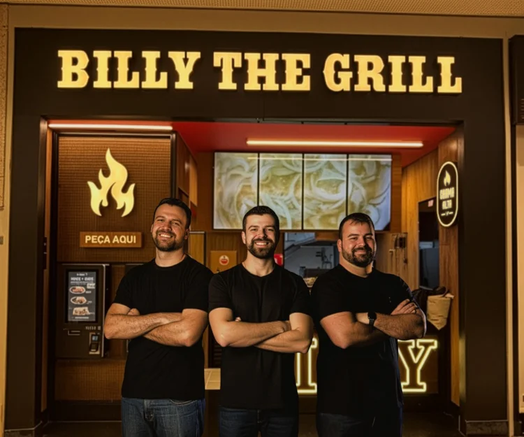 Luiz Henrique Costa, Luiz Felipe Costa e Luiz Sérgio Costa, fundadores da franquia Billy The Grill (Billy The Grill/Divulgação)
