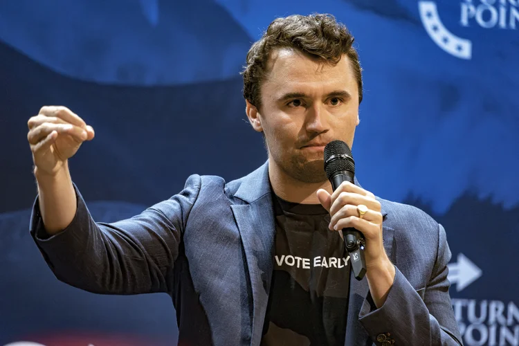 Charlie Kirk: ativista apoiador de Trump foi baleado nesta quarta-feira (Olivier Touron / AFP/Getty Images)