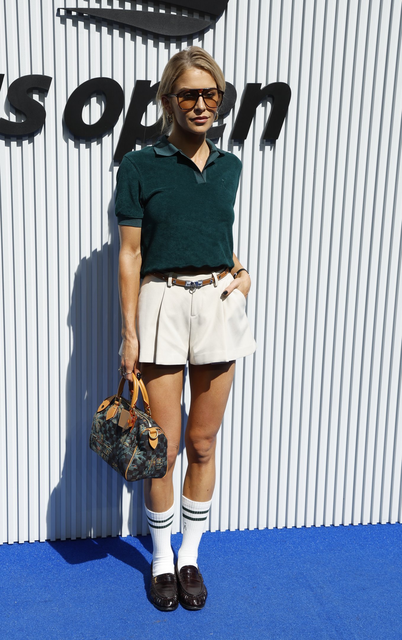 NEW YORK, NEW YORK - SEPTEMBER 5: Caroline Daur attends the men's semifinals during day thirteen of the 2025 US Open Tennis Championships at USTA Billie Jean King National Tennis Center on September 5, 2025 in Flushing Meadows, Queens, New York City. (Photo by Jean Catuffe/GC Images)