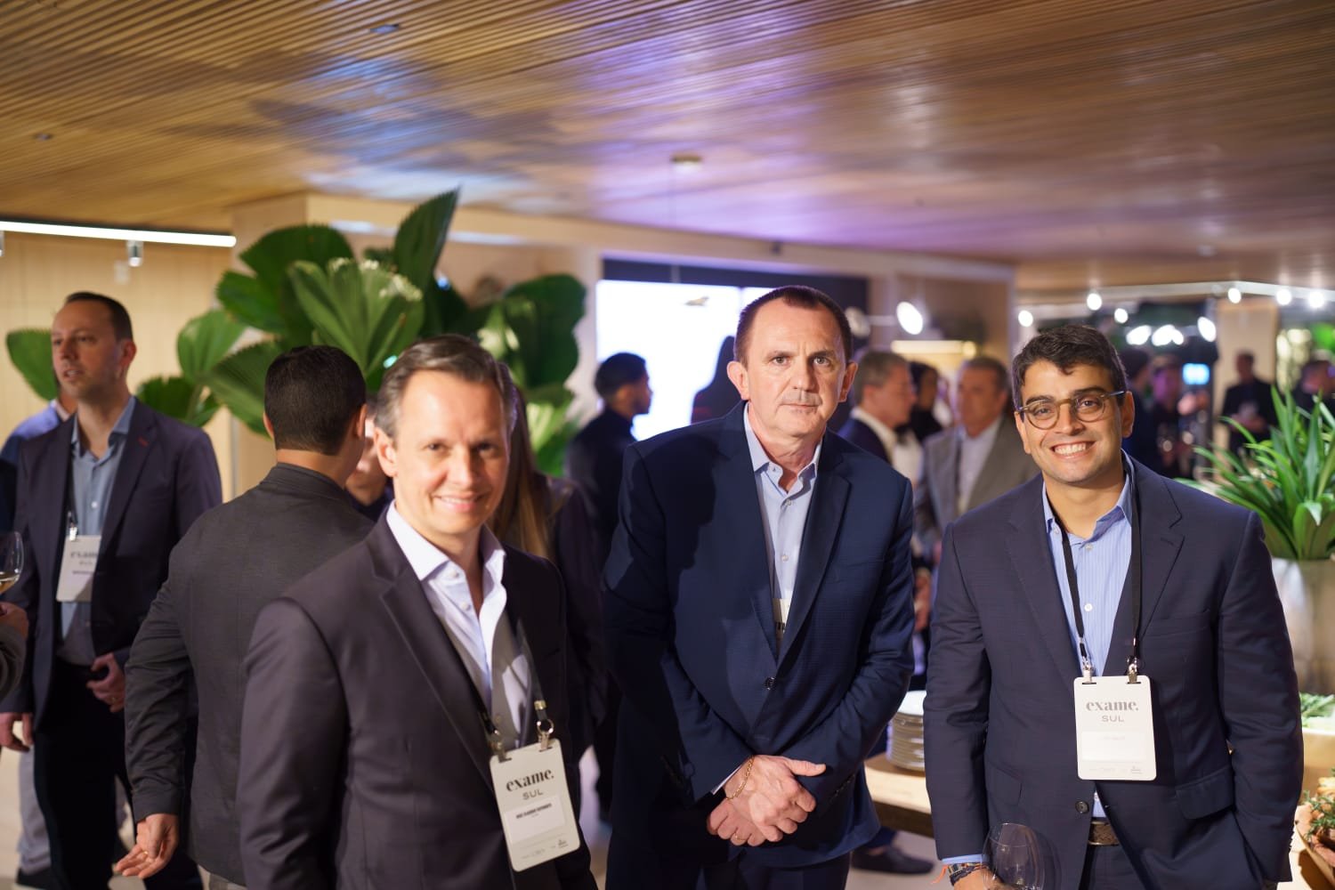 Jose claudio securato, saint paul, Pedro Valente, CEO da Exame e Jair Mahl. Conselheiro da CBA, no evento da Exame Sul