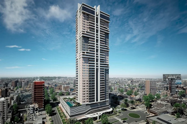 Projeto do edifício Raízes: empreendimento terá 42 andares e uma sustentação de 50 metros (São Benedito/Divulgação)