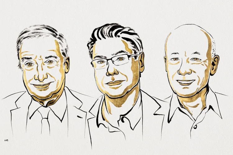 Joel Mokyr, Philippe Aghion e Peter Howitt: economistas vencem o Nobel de Economia de 2025 (Divulgação/Niklas Elmehed/Nobel Prize Outreach)