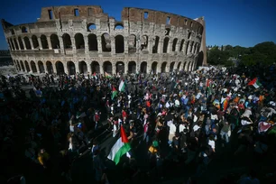Imagem referente à matéria: Marchas em apoio aos palestinos reúnem centenas de milhares de pessoas na Europa