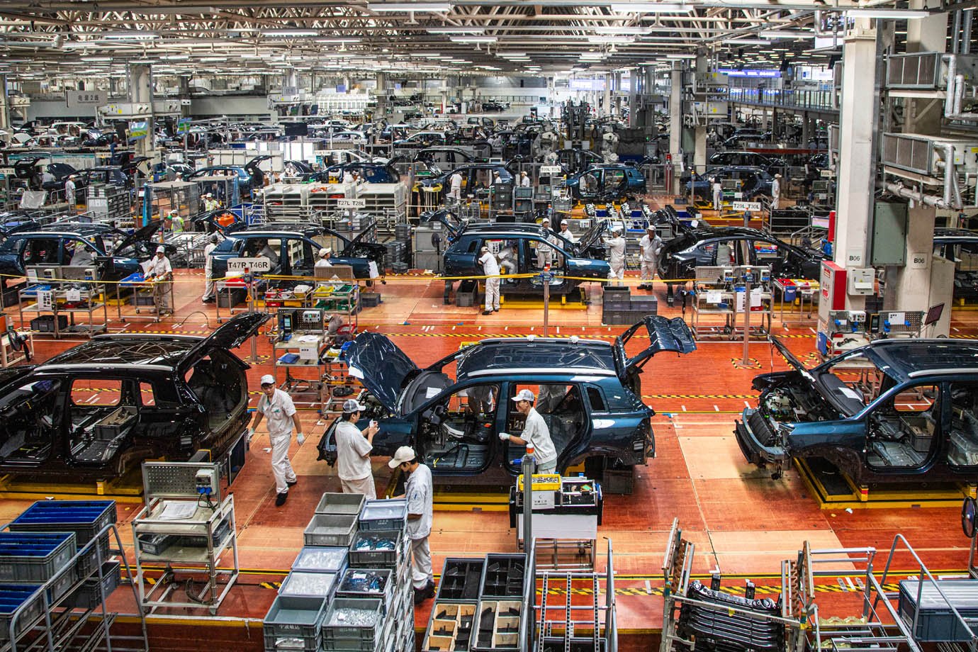 Montadora da GAC Group na China. Fabrica de carros eletricos da Aion na cidade de Guangzhou, na China