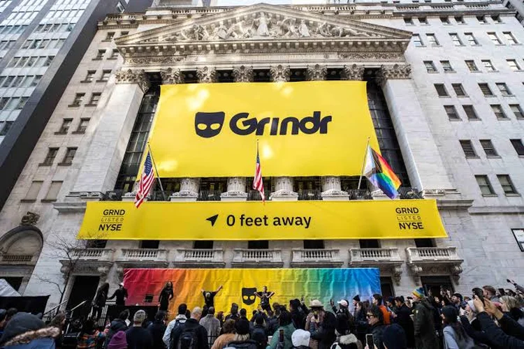 IPO do Grindr, na Nyse, em 2023: app deve deixar a bolsa