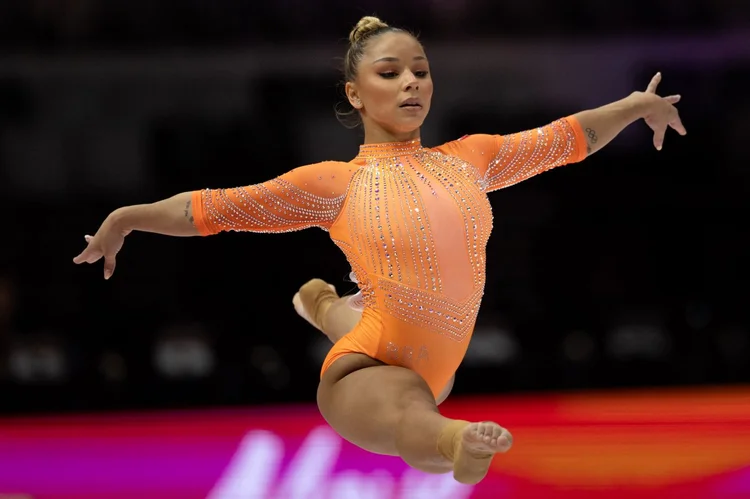Flávia Saraiva: ginasta se classificou em segundo lugar  (YASUYOSHI CHIBA/AFP/Getty Images)