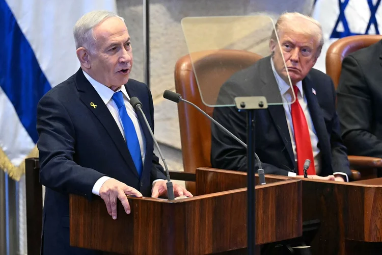Donald Trump: presidente americano está em Israel nesta segunda-feira, 13 (Saul Loeb/AFP)