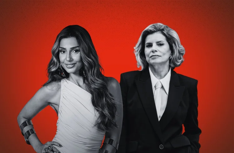 Lola Argento e Odete Roitman, as vilãs de 'Beleza Fatal' e 'Vale Tudo': a novela brasileira voltou ao centro da cultura pop — dentro e fora das telas (Montagem sobre fotos de divulgação)