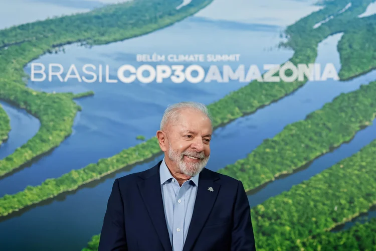 Luiz Inácio Lula da Silva, presidente do Brasil, durante o início da Cúpula de Líderes da COP30 (Ricardo Stuckert/Presidência)