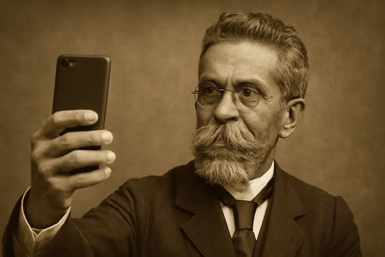 Machado de Assis não estava tentando vender nada e talvez seja exatamente por isso que ele vendeu tanto (Imagem gerada por inteligência artificial/Adobe Firefly)
