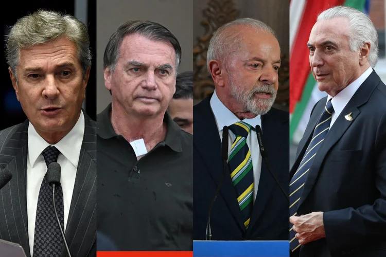 Fernando Collor, Jair Bolsonaro, Luiz Inácio Lula da Silva e Michel Temer: ex-presidentes foram presos em diferentes processos. (Montagem/Exame/Getty Images)