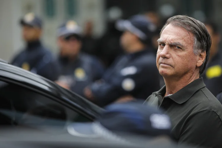 Jair Bolsonaro: ex-presidente foi preso preventivamente pela Polícia Federal neste sábado, 22 de novembro de 2025.  (SERGIO LIMA/AFP/Getty Images)