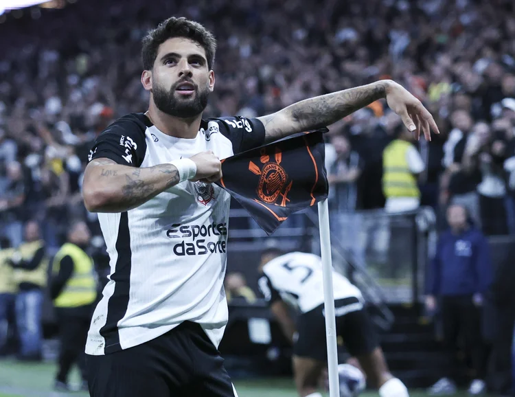 Yuri Alberto: atacante do Corinthians fez dois gols contra o São Paulo pela 34ª rodada do Brasileirão 2025.  (Alexandre Schneider/Getty Images)