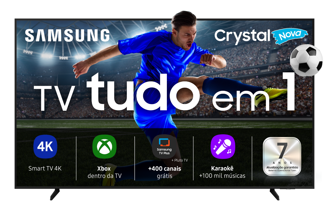 Tudo em um: TV da Samsung reúne jogos, karaokê e imagem 4K