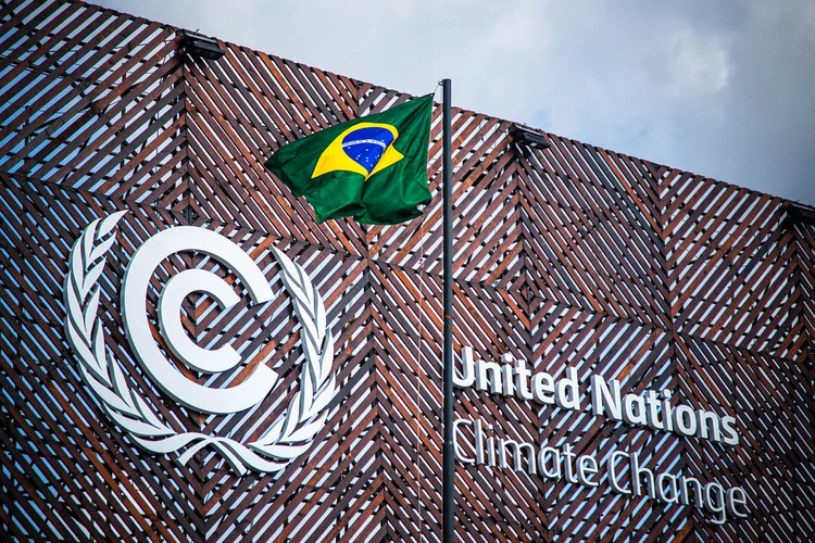 Entrada da COP30, em Belém: conferência chega à reta final nesta sexta-feira, 21 (Leandro Fonseca /Exame)