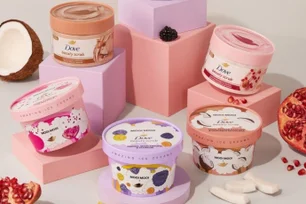 Imagem referente à matéria: Dove distribui sorvetes grátis com sabores inspirados em esfoliantes