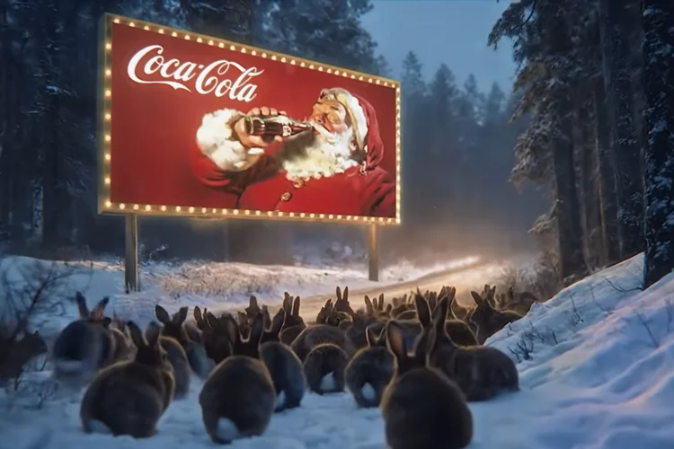 Campanha de Natal da Coca-Cola gerada por IA reacendeu debate sobre coerência de marca (Reprodução/YouTube)
