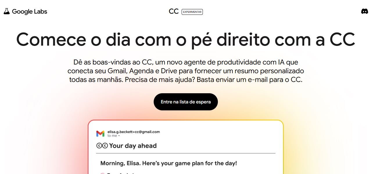 Google lança CC, agente de IA para organização e aumento da produtividade