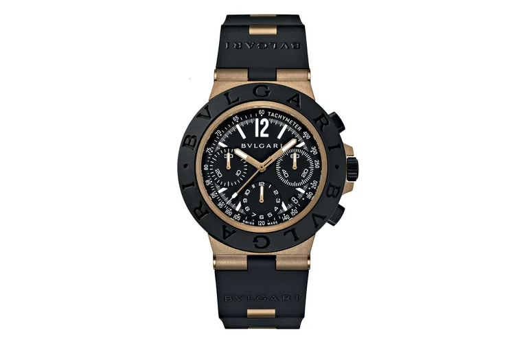 Bvlgari Bronzo GMT, pulseira de borracha com elos de bronze (Bvlgari /Divulgação)