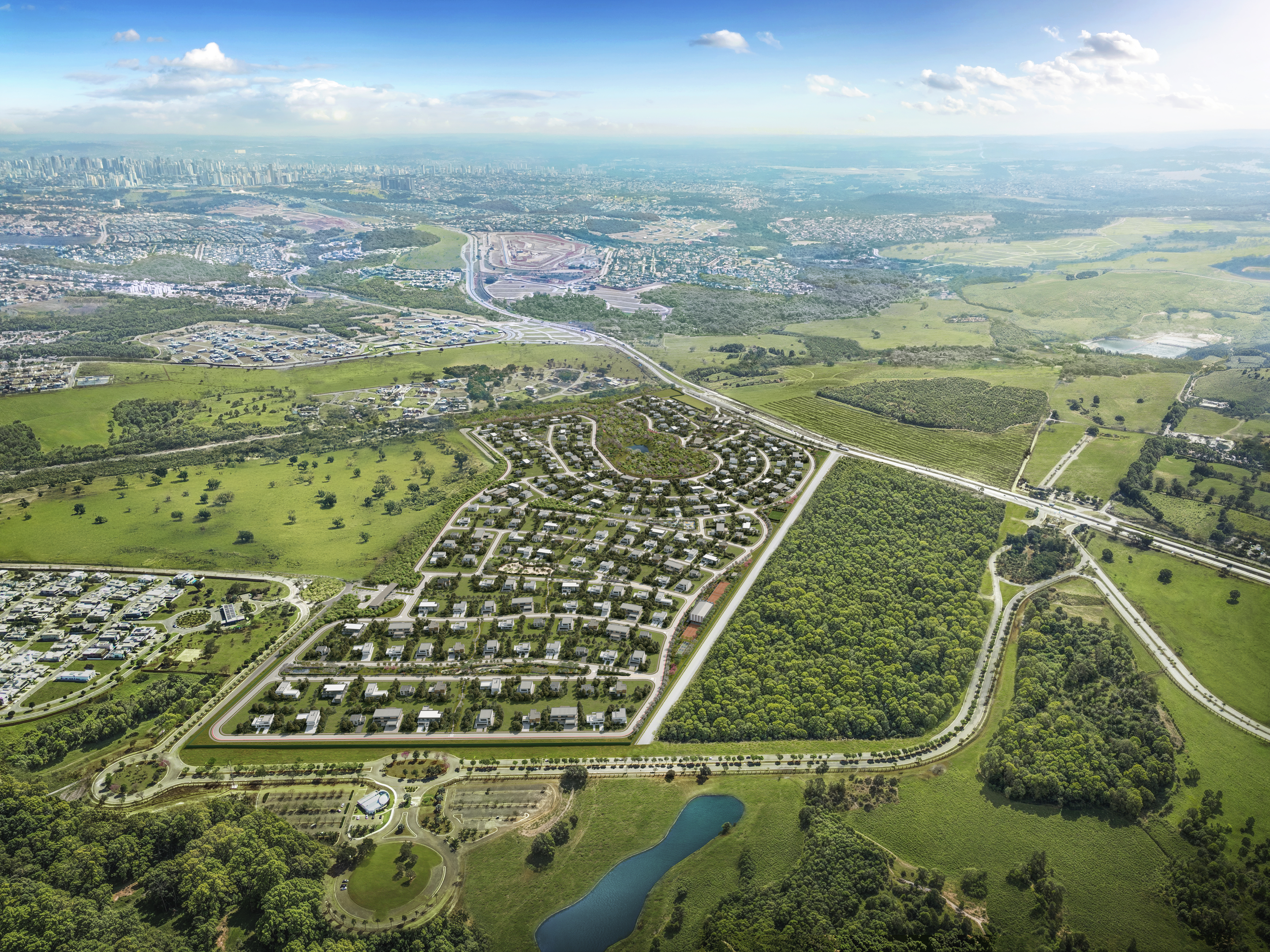 A GO-020 recebe em um de seus últimos grandes terrenos o Opus Altana, uma parceria da Partini com a Opus.