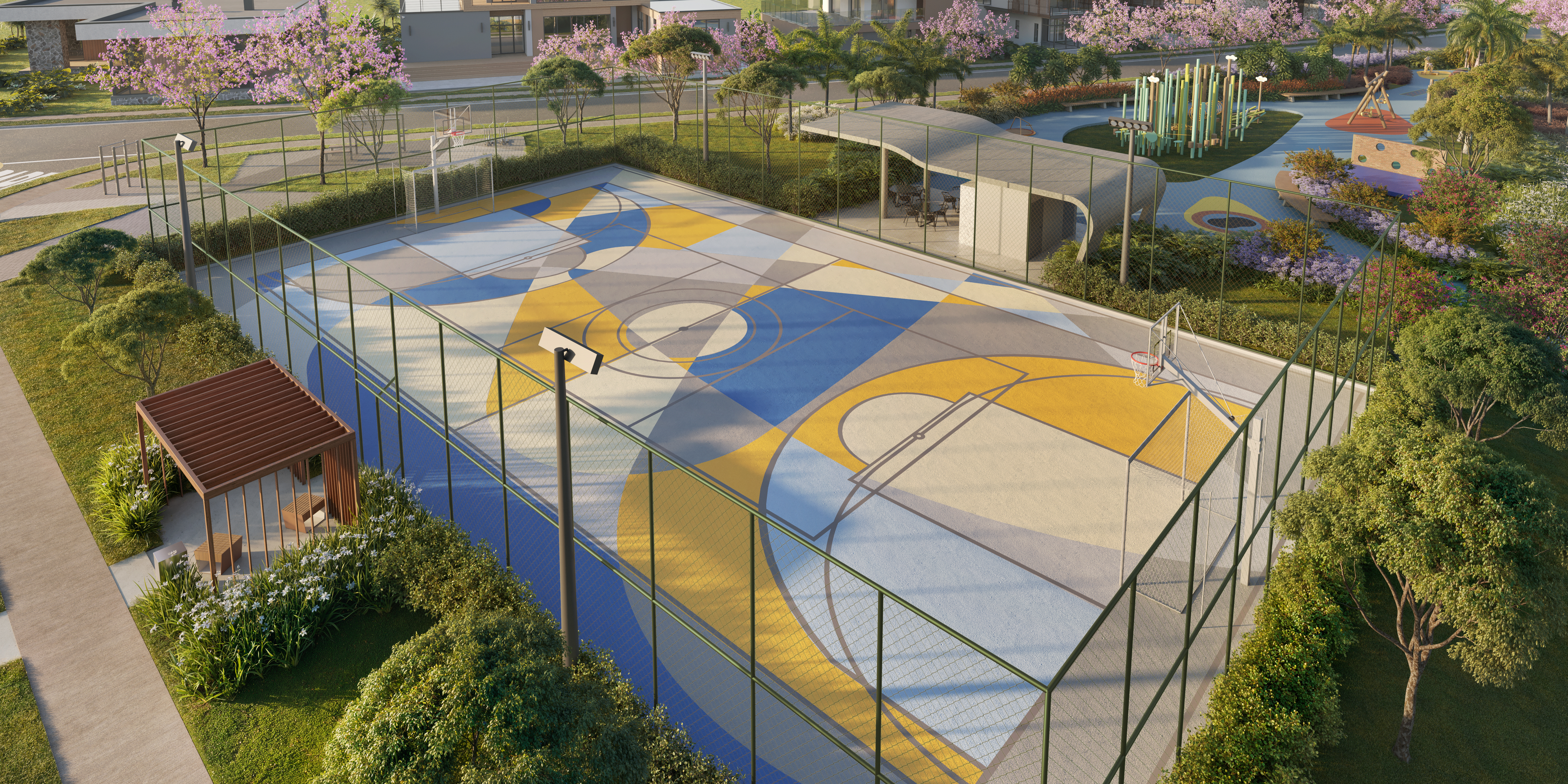 Além da quadra coberta de saibro, o Altana terá outras três quadras de tênis