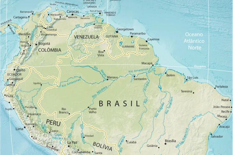 Brasil divide 2.199 km de fronteira com a Venezuela (Divulgação/Guia Geográfico)