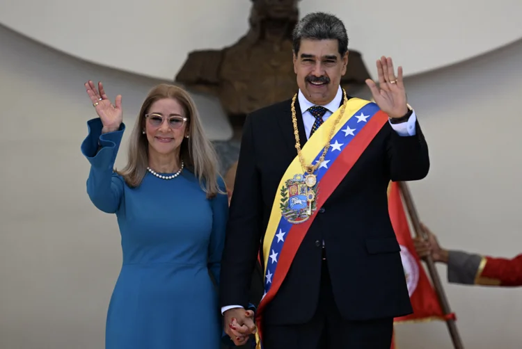 Cilia Flores e Nicolás Maduro: casal foi preso por forças dos EUA durante uma operação no último sábado, 3 (Juan Barreto/AFP)