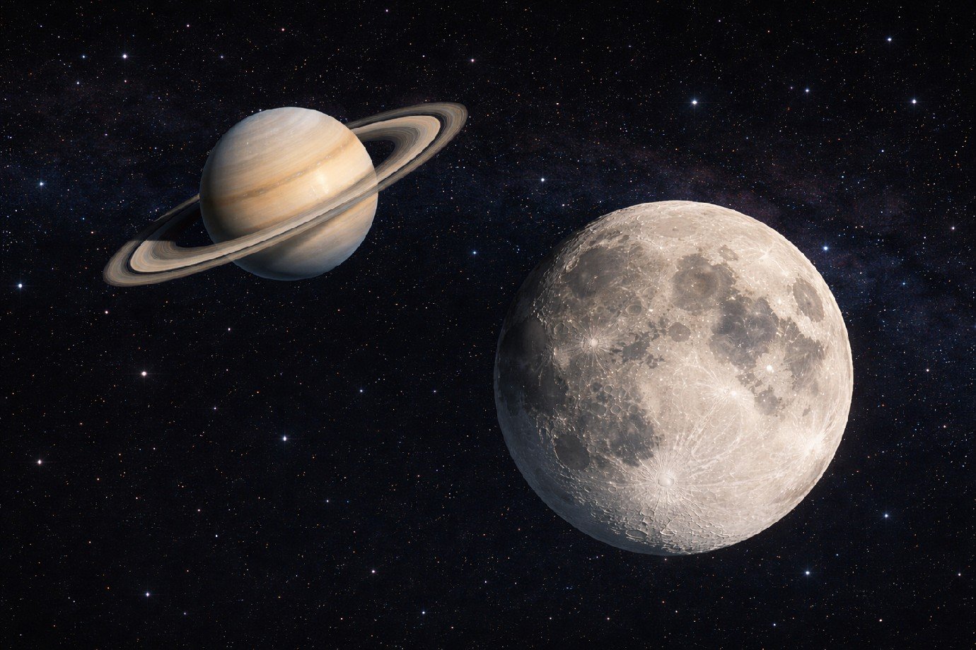 Saturno e Lua ficarão colados nesta sexta-feira; saiba como observar o fenômeno no Brasil
