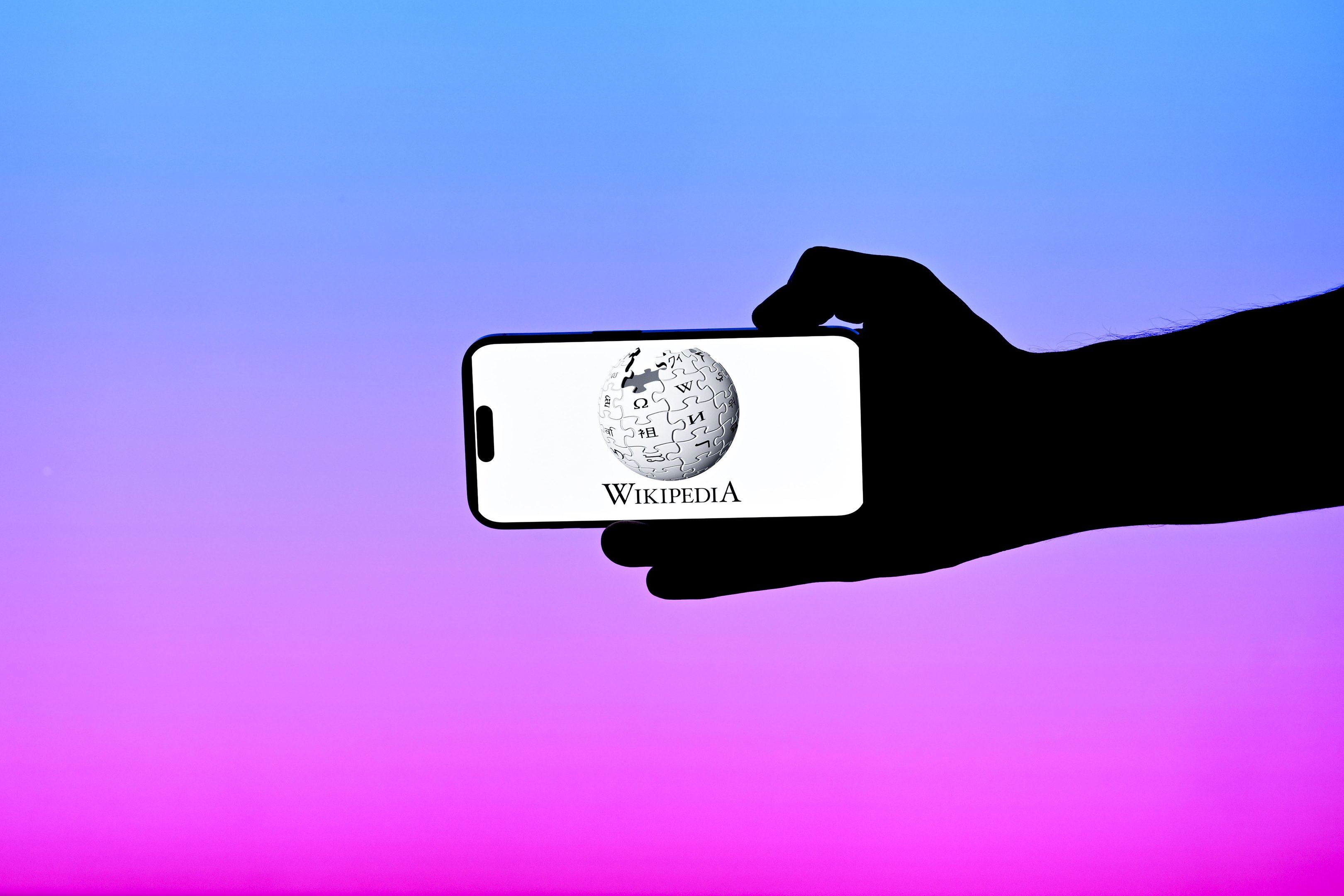 ANCARA, TURQUIA - 20 DE JANEIRO: O logotipo da Wikipédia é exibido na tela de um celular em Ancara, Turquia, em 20 de janeiro de 2026. (Foto de Ismail Aslandag/Anadolu via Getty Images) 