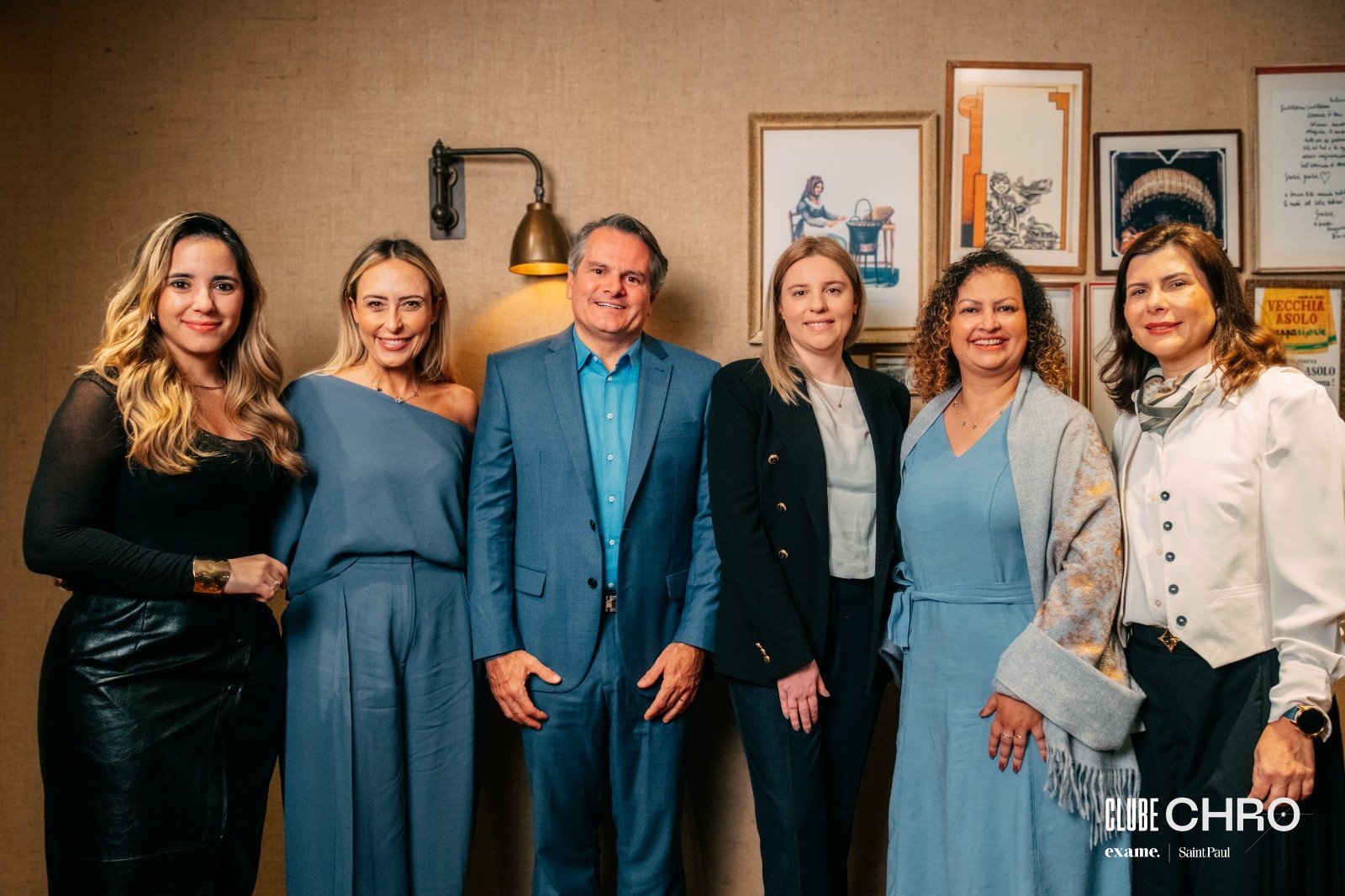 Layane Serrano (Repórter da Exame);  Carolina Ferreira (Diretora de Pessoas, Marketing & ESG Alelo); Jonas Marques (CEO da Pague Menos Farmácias); Vanessa Borin (RH EZTEC); Silvana Pampu (HRBP General Manager Latam Renault Group);  Cristiane Giansante (Diretora de Pessoas e Comunicação EZTEC)