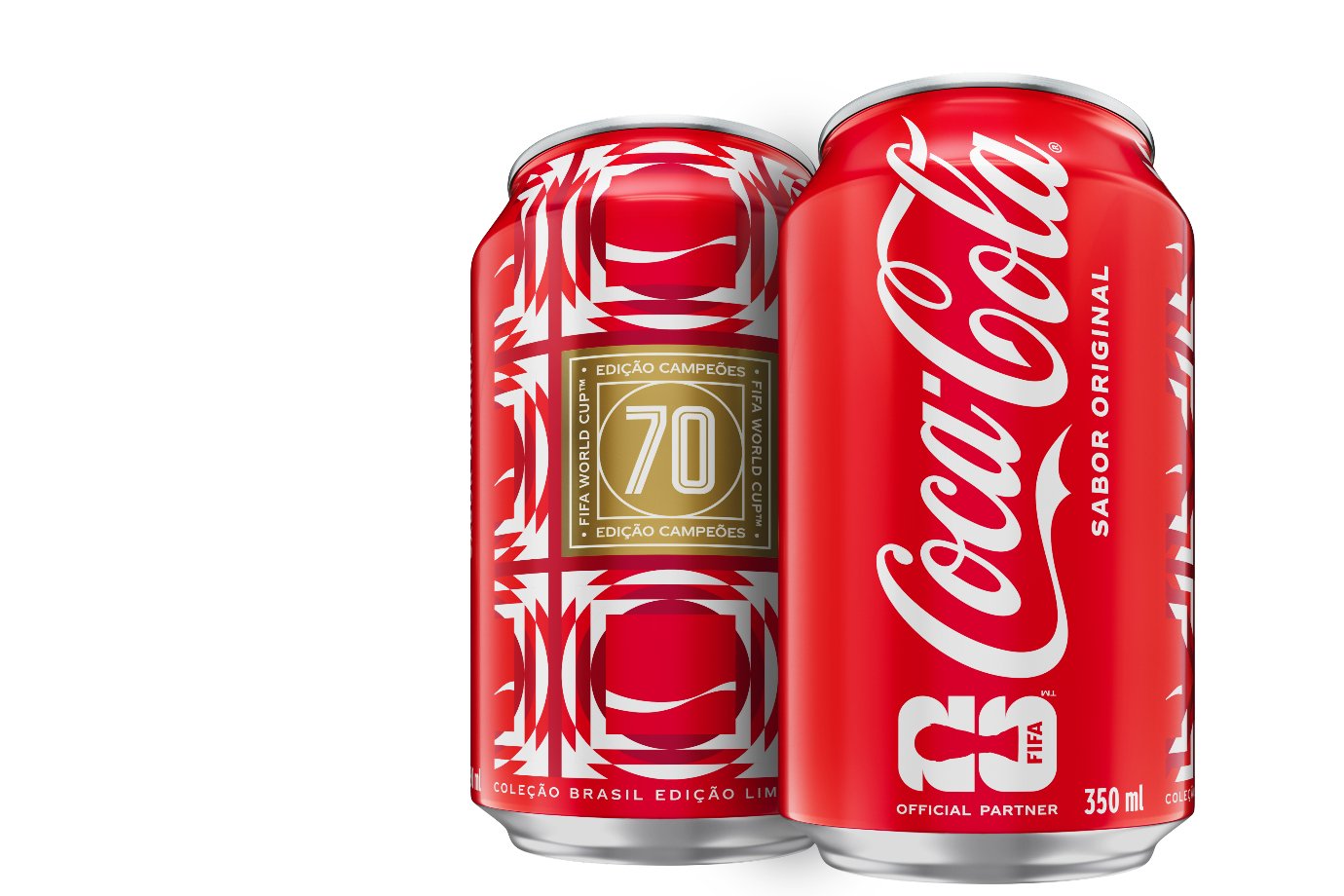 Latas de Coca-Cola da edição especial Copa bash Mundo 2026