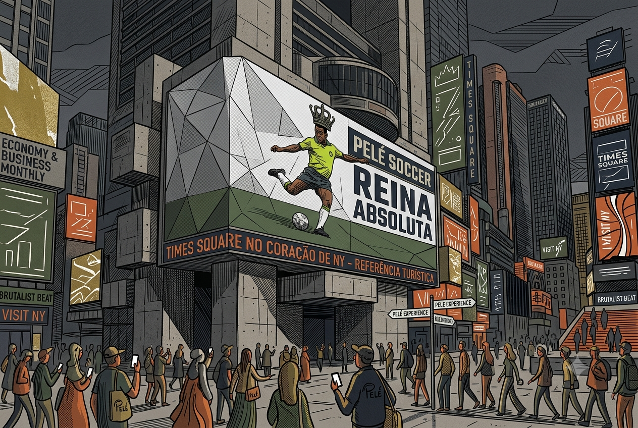Como Pelé 'reina absoluto' no coração da Times Square
