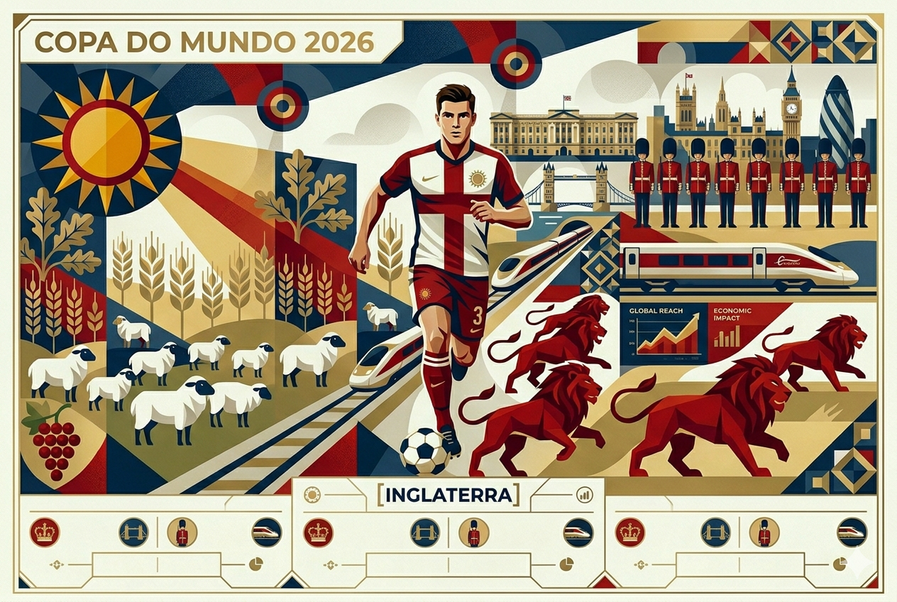Copa do Mundo 2026: Inglaterra, do berço da modernidade econômica à potência da Premier