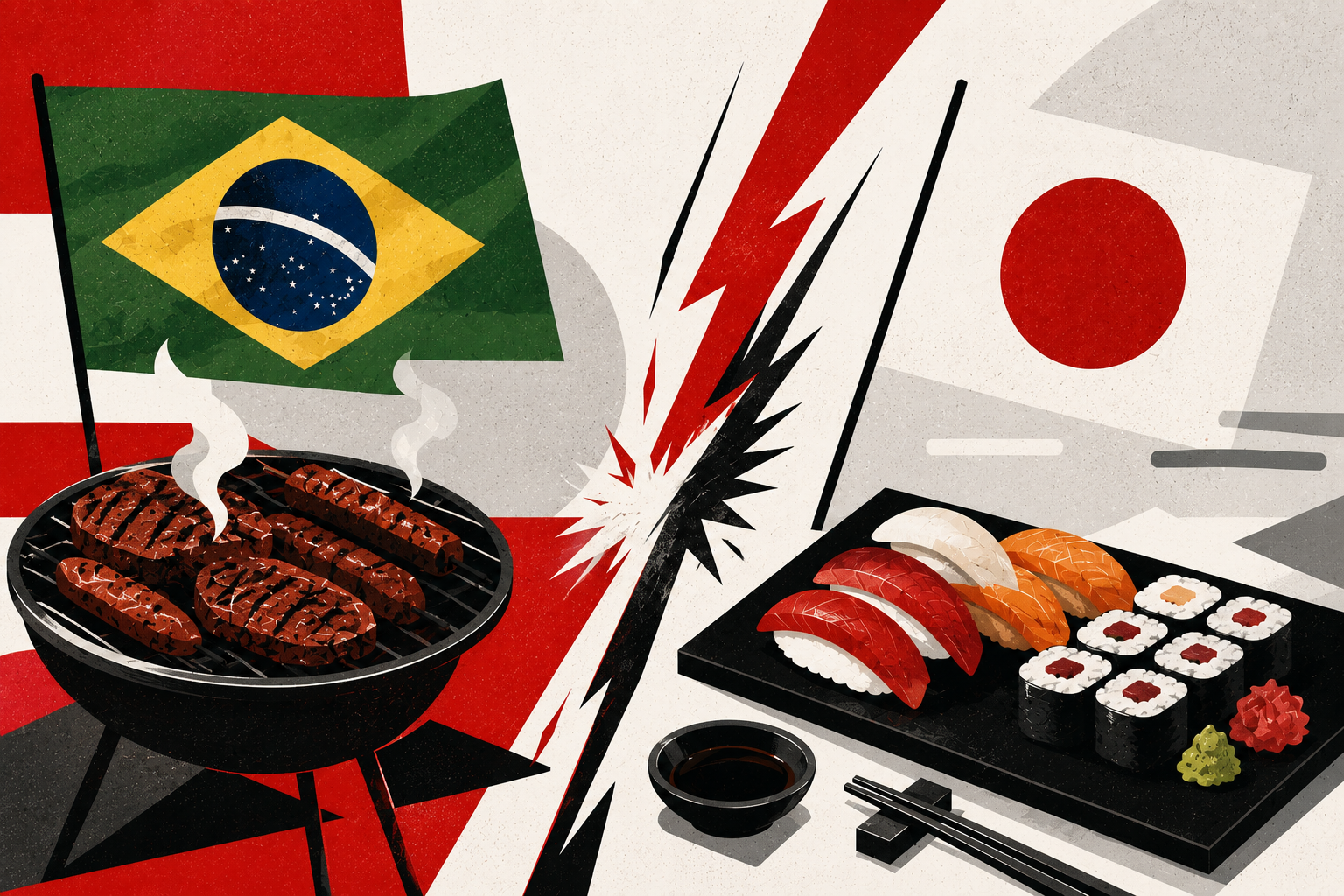 A guerra de memes entre Brasil e Japão: feijoada contra sushi, Turma da Mônica contra Naruto
