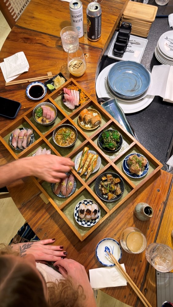Box de sushis do Fugu com peixe do dia 
