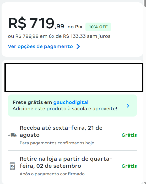 Simulação Magazine Luiza