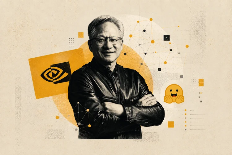 Nvidia: empresa avalia comprar a Hugging Face (Nvidia/Divulgação/Fundo gerado por IA/Exame)